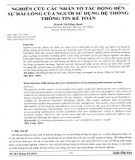 Nghiên cứu các nhân tố tác động đến sự hài lòng của người sử dụng hệ thống thông tin kế toán