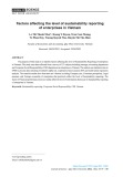 Nghiên cứu các nhân tố ảnh hưởng đến mức độ công bố báo cáo trách nhiệm xã hội của các doanh nghiệp tại Việt Nam