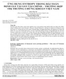 Ứng dụng Entropy trong bài toán định giá tài sản tài chính - Trường hợp thị trường chứng khoán Việt Nam