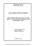 Sáng kiến kinh nghiệm THCS: Một vài biện pháp giáo dục giá trị sống và kỹ năng sống cho học sinh THCS