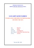 Sáng kiến kinh nghiệm Tiểu học: Ứng dụng công nghệ thông tin trong dạy học môn Tiếng Việt lớp 1