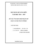 Sáng kiến kinh nghiệm THPT: Ứng dụng hệ thặng dư giải các bài toán số học