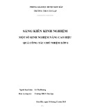 Sáng kiến kinh nghiệm THCS: Một số kinh nghiệm nâng cao hiệu quả công tác chủ nhiệm lớp 6