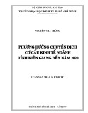 Luận văn Thạc sĩ Kinh tế: Phương hướng chuyển dịch cơ cấu kinh tế ngành tỉnh Kiên Giang đến năm 2020