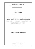 Luận văn Thạc sĩ Kinh tế: Ý định nghỉ việc của người lao động - Trường hợp của Công ty cổ phần Đầu tư và Phát triển Đức Quân