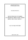 Luận văn Thạc sĩ Toán học: Một số tính chất về nghiệm của hệ phương trình Navier - Stokes không thuần nhất trong Rn