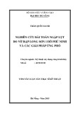 Tóm tắt Luận văn Thạc sĩ Kỹ thuật: Nghiên cứu bài toán ngập lụt do vỡ đập Long Sơn 1 hồ Phú Ninh và các giải pháp ứng phó