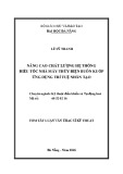 Tóm tắt Luận văn Thạc sĩ Kỹ thuật: Nâng cao chất lượng hệ thống điều tốc nhà máy thủy điện buôn kuốp ứng dụng trí tuệ nhân tạo