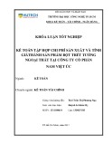 Khóa luận tốt nghiệp: Kế toán tập hợp chi phí sản xuất và tính giá thành sản phẩm bột trét tường ngoại thất tại Công ty cổ phần Nam Việt Úc