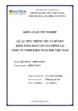 Khóa luận tốt nghiệp: Mức trọng yếu và rủi ro kiểm toán báo cáo tài chính tại Công ty TNHH kiểm toán DFK Việt Nam