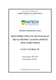 Luận văn Thạc sĩ Kế toán: Hoàn thiện công tác kế toán quản trị tại trường Cao đẳng Kinh tế Công nghệ TP.HCM