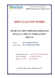 Khóa luận tốt nghiệp: Phát triển hoạt động bán hàng của công ty TNHH SX TM ĐV Kiều An