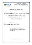 Khóa luận tốt nghiệp: Quy trình kiểm toán tài sản cố định và chi phí khấu hao tại Công ty TNHH Kiểm toán và Tư vấn Rồng Việt (VDAC)