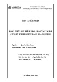 Khóa luận tốt nghiệp: Hoàn thiện quy trình giao nhận vận tải tại Công ty TNHH Dịch vụ hàng hoá Con Thoi