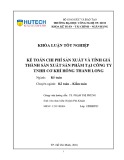 Khóa luận tốt nghiệp: Kế toán chi phí sản xuất và tính giá thành sản phẩm tại Công ty TNHH cơ khí Hồng Thanh Long