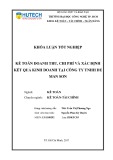 Khóa luận tốt nghiệp: Kế toán doanh thu, chi phí và xác định kết quả kinh doanh tại Công ty tnhh DE MAN SON