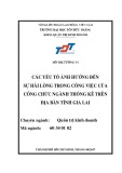 Luận văn Thạc sĩ Quản trị kinh doanh: Các yếu tố ảnh hưởng đến sự hài lòng trong công việc của công chức Ngành thống kê trên địa bàn tỉnh Gia Lai