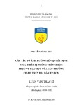 Luận văn Thạc sĩ: Các yếu tố ảnh hưởng đến quyết định mua thiết bị phòng thí nghiệm phục vụ dạy học của các trường CĐ-ĐH trên địa bàn TP.HCM