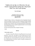 Nghiên cứu xác lập cơ sở khoa học cho quy hoạch sử dụng đất theo hướng bền vững huyện Hàm Yên, tỉnh Tuyên Quang