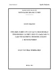 Tổng hợp, nghiên cứu cấu tạo và thăm dò hoạt tính sinh học các phức chất của Zn(II), Ni(II) và Cu(II) với N(4)- phenyl thiosemicacbazon 2- benzoylpyriđin