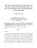 Xây dựng mô hình thí điểm nuôi giun Quế xử lý rác thải tại chợ Bãi Đa xã Bảo Hiệu huyện Yên Thủy, tỉnh Hòa Bình và đề xuất giải pháp nhằm nhân rộng mô hình