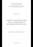 Luận văn Thạc sĩ Hóa học: Nghiên cứu xác định hàm lượng nitrat và nitrit trong rau bằng phương pháp trắc quang