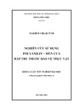 Khóa luận tốt nghiệp: Nghiên cứu sử dụng Polyanilin - Mùn cưa hấp thu thuốc bảo vệ thực vật