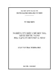 Luận văn Thạc sĩ Khoa học: Nghiên cứu điều chế bột TiO2 kích thước nano pha tạp lưu huỳnh và nitơ