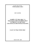 Luận văn Thạc sĩ Hóa học: Nghiên cứu hóa học và nhận dạng một số nhóm chất có trong cây đỏ ngọn (Cratoxylum prunifolium)