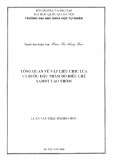 Luận văn Thạc sĩ Khoa học: Tổng quan về vật liệu chịu lửa và bước đầu thăm dò điều chế Samot Cao nhôm