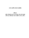 Sáng kiến kinh nghiệm Tiểu học: Một số biện pháp giúp học sinh lớp 4 học tốt bài thể dục phát triển chung