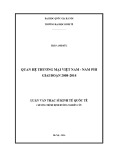 Luận văn Thạc sĩ Kinh tế quốc tế: Quan hệ thương mại Việt Nam – Nam Phi giai đoạn 2008-2014