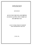 Luận văn Thạc sĩ Quản lý kinh tế: Quản lý đấu thầu mua sắm thiết bị xây dựng tại Tổng công ty Điện lực Dầu khí Việt Nam