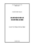 Luận văn Thạc sĩ Luật học: Các điều kiện có hiệu lực của hợp đồng lao động