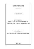 Luận văn Thạc sĩ Quản trị công nghệ và Phát triển doanh nghiệp: Quản trị rủi ro trong các dự án Công nghệ thông tin của Tổng công ty Truyền tải điện Quốc gia