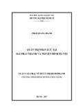 Luận văn Thạc sĩ Quản trị kinh doanh: Quản trị nhân lực tại Đài Phát Thanh và Truyền hình Hà Nội