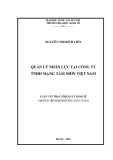 Luận văn Thạc sĩ Quản lý kinh tế: Quản lý nhân lực tại công ty TNHH Mạng Tầm Nhìn Việt Nam