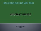 Bài giảng Đồ họa máy tính: Khử mặt khuất - Ngô Quốc Việt