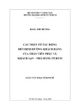 Luận văn Thạc sĩ Kinh tế: Các nhân tố tác động đến định hướng khách hàng của nhân viên phục vụ khách sạn – nhà hàng TPHCM