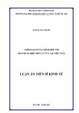 Luận án Tiến sĩ Kinh tế: Chính sách tài chính đối với doanh nghiệp nhỏ và vừa tại Việt Nam