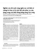 Nghiên cứu đề xuất công nghệ cọc cát biển-xi măng-tro bay xử lý nền đất yếu phục vụ xây dựng vùng ven biển Đồng bằng sông Cửu Long