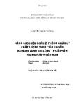 Luận văn Thạc sĩ Kinh tế: Nâng cao hiệu quả hệ thống quản lý chất lượng theo tiêu chuẩn ISO 9001:2000 tại Công ty cổ phần Thang máy Thiên Nam