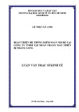 Luận văn Thạc sĩ Kinh tế: Hoàn thiện hệ thống kiểm soát nội bộ tại Công ty TNHH Tập đoàn thang máy thiết bị Thăng Long
