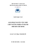 Luận văn Thạc sĩ Kinh tế: Giải pháp nguồn vốn nhỏ cho người nghèo ở thành phố Hồ Chí Minh