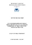 Luận văn Thạc sĩ Kinh tế: Các giải pháp kiểm soát hoạt động chuyển giá của các doanh nghiệp đầu tư trực tiếp nước ngoài tại Việt Nam
