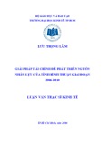 Luận văn Thạc sĩ Kinh tế: Giải pháp tài chính để phát triển nguồn nhân lực của tỉnh Bình Thuận giai đoạn 2006-2010