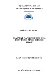 Luận văn Thạc sĩ Kinh tế: Giải pháp nâng cao hiệu quả hoạt động mạng di động Sfone