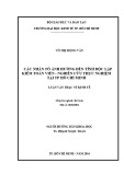 Luận văn Thạc sĩ Kinh tế: Các nhân tố ảnh hưởng đến tính độc lập kiểm toán viên - Nghiên cứu thực nghiệm tại TP Hồ Chí Minh