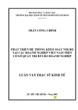 Luận văn Thạc sĩ Kinh tế: Phát triển hệ thống kiểm soát nội bộ tại các doanh nghiệp Việt Nam trên cơ sở quản trị rủi ro doanh nghiệp