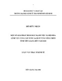 Luận văn Thạc sĩ Kinh tế: Một số giải pháp nhằm đẩy mạnh việc xã hội hóa lĩnh vực cung cấp nước sạch ở vùng nông thôn tỉnh Tiền Giang đến năm 2020